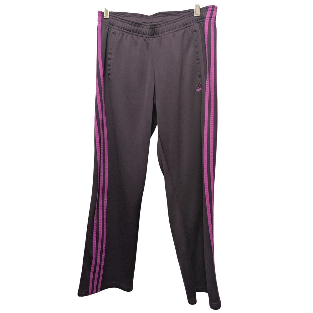 Adidas Climalite Track Pants Side Stripe Straight Leg Small Sporty Purple Y2K